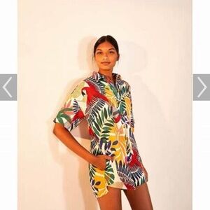 Farm Rio Off White Macaw romper